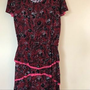 Matilda Jane Helena Dress Red Black Gray Floral